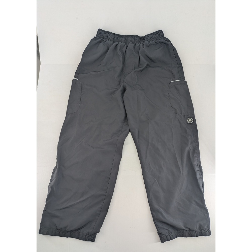 Starter Track Pants Men Medium Iron Grey Mesh Lined Athletic Swishy Joggers Flaw